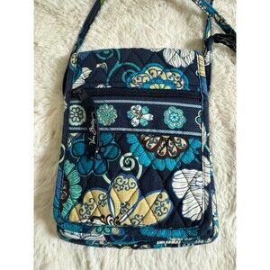 Vera Bradley Crossbody Bag Mod Floral 2007 Blue Hipster Beachy